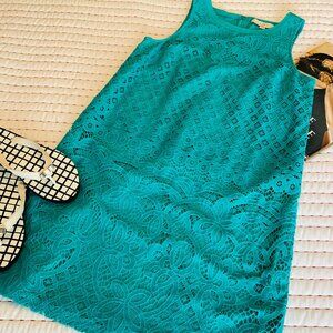 Loft Turquoise Lace Sheath Dress